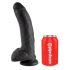 King Cock 9 - grote dildo met zuignap en ballen (23cm) - zwart