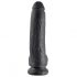 King Cock 9 - grote dildo met zuignap en ballen (23cm) - zwart