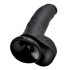 King Cock 9 - grote dildo met zuignap en ballen (23cm) - zwart