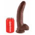 King Cock 9 - grote dildo met zuignap en ballen (23cm) - bruin