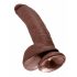 King Cock 9 - grote dildo met zuignap en ballen (23cm) - bruin