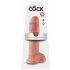 King Cock 11 - zuignap dildo met ballen (28 cm) - natuurlijk