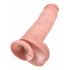 King Cock 11 - zuignap dildo met ballen (28 cm) - natuurlijk