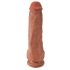 King Cock 11 - zuignap basis, met balzak dildo (28cm) - donker natuur