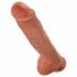 King Cock 11 - zuignap basis, met balzak dildo (28cm) - donker natuur