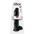 King Cock 11 - grote dildo met zuignap en ballen (28cm) - zwart