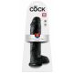 King Cock 11 - grote dildo met zuignap en ballen (28cm) - zwart