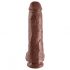 King Cock 11 - grote dildo met zuignap en ballen (28cm) - bruin