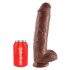 King Cock 11 - grote dildo met zuignap en ballen (28cm) - bruin