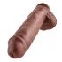 King Cock 11 - grote dildo met zuignap en ballen (28cm) - bruin