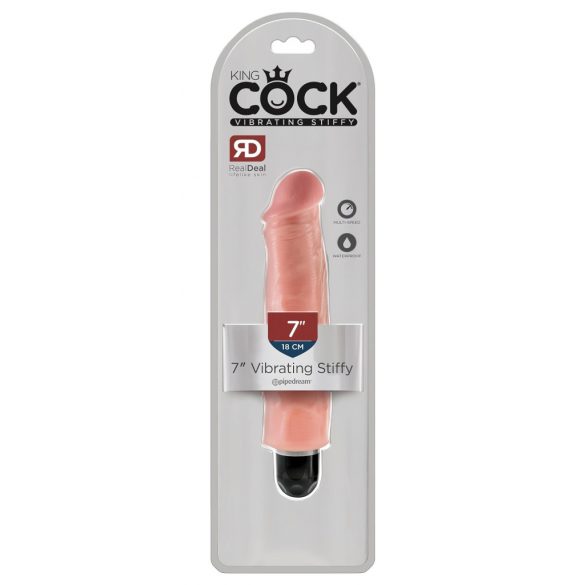 King Cock 7 Stijf - waterdichte realistische vibrator (18cm) - huidkleur