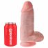 King Cock 9 Chubby - zuignap met testikels dildo (23cm) - huidskleurig