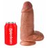 King Cock 9 Dikke Dildo met Zuignap (23cm) - Donker Naturel