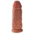 King Cock 9 Dikke Dildo met Zuignap (23cm) - Donker Naturel