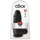 King Cock 9 Chubby - zuignap dildo met ballen (23 cm) - zwart