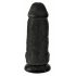 King Cock 9 Chubby - zuignap dildo met ballen (23 cm) - zwart