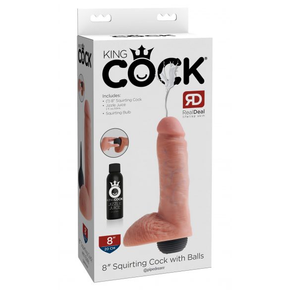 King Cock 8 - realistische sproeidildo (20 cm) - natuurlijke