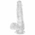 King Cock Clear 6 - zuignap voet, met ballen kleine dildo (15cm)