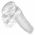 King Cock Clear 6 - zuignap voet, met ballen kleine dildo (15cm)