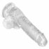 King Cock Clear 6 - zuignap voet, met ballen kleine dildo (15cm)