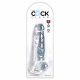 King Cock Clear 8 - zuignap, met ballen dildo (20cm)