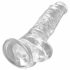 King Cock Clear 8 - zuignap, met ballen dildo (20cm)