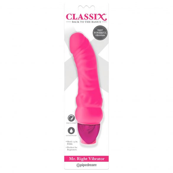 Classix Mr. Right - beginner, penisvormige siliconen vibrator (roze)