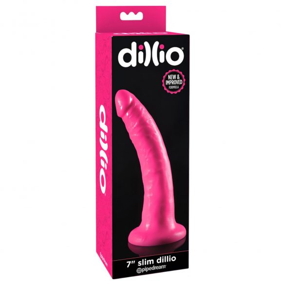 Dillio 7 - zuignap basis, realistische dildo (18 cm) - roze