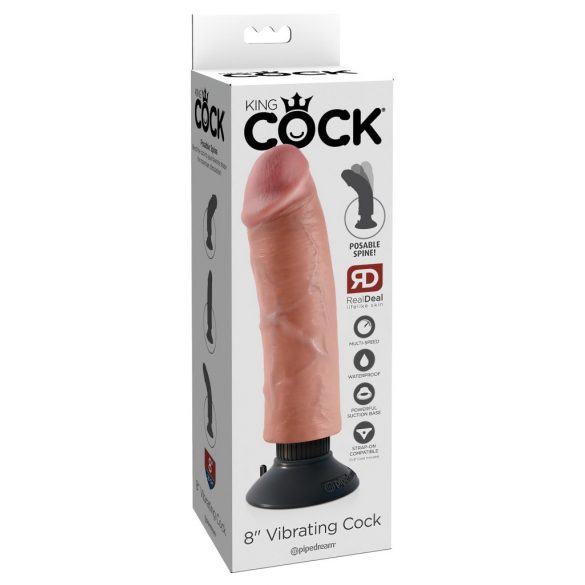 King Cock 8 - buigzame, levensechte vibrator (25 cm)