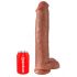 King Cock 15 - zuignap, met ballen, gigantische dildo (38cm) - donkere natuurlijke kleur