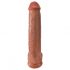 King Cock 15 - zuignap, met ballen, gigantische dildo (38cm) - donkere natuurlijke kleur