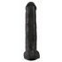 King Cock 15 - zuignapbasis, met ballen dildo (38 cm) - zwart