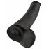 King Cock 15 - zuignapbasis, met ballen dildo (38 cm) - zwart