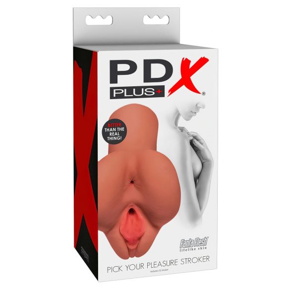 PDX Kies Je Plezier - 2in1 vagina en anus masturbator (natuurlijk)