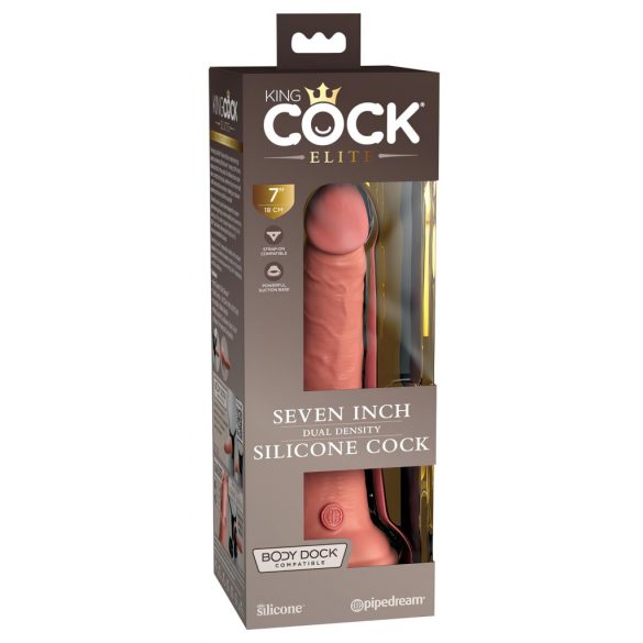 King Cock Elite 7 - Zuignap Realistische Dildo (18 cm) - Naturel