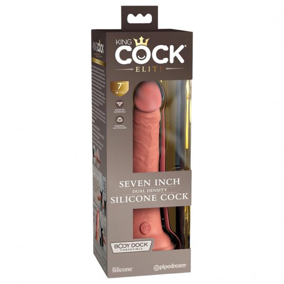 King Cock Elite 7 - Zuignap Realistische Dildo (18 cm) - Naturel