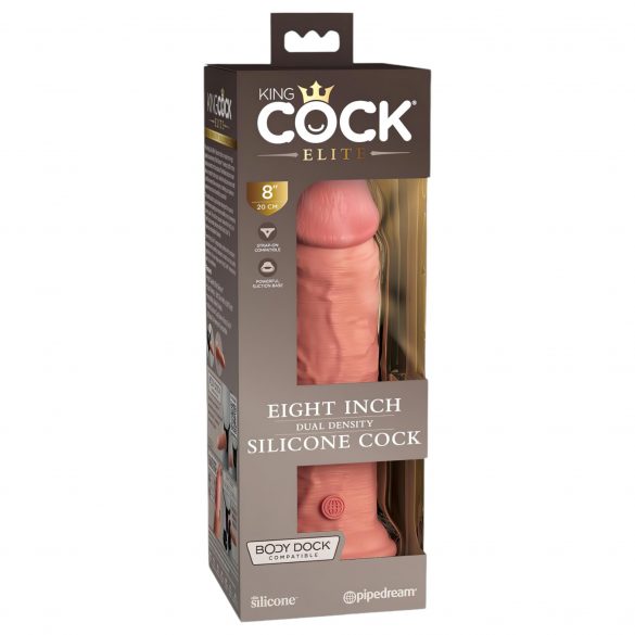 King Cock Elite 8 - zuignap, realistische dildo (20cm) - huidkleurig