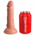 King Cock Elite 6 - zuignap, realistische vibrator 15cm (donker natuurlijk)