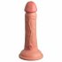 King Cock Elite 6 - zuignap, realistische vibrator 15cm (donker natuurlijk)