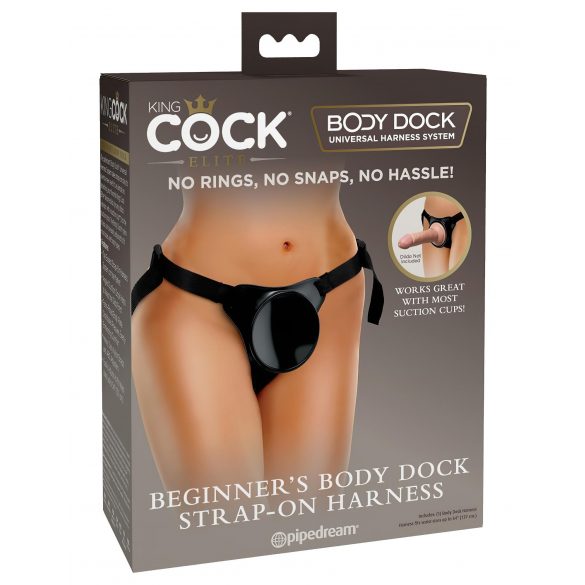 King Cock Elite Beginner's Body Dock - harnas (zwart)