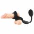 Rebel - penis- en teelballenring met anale vibrator (zwart)