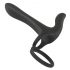 Black Velvet - oplaadbare 2-in-1 partner vibrator en penisring (zwart)