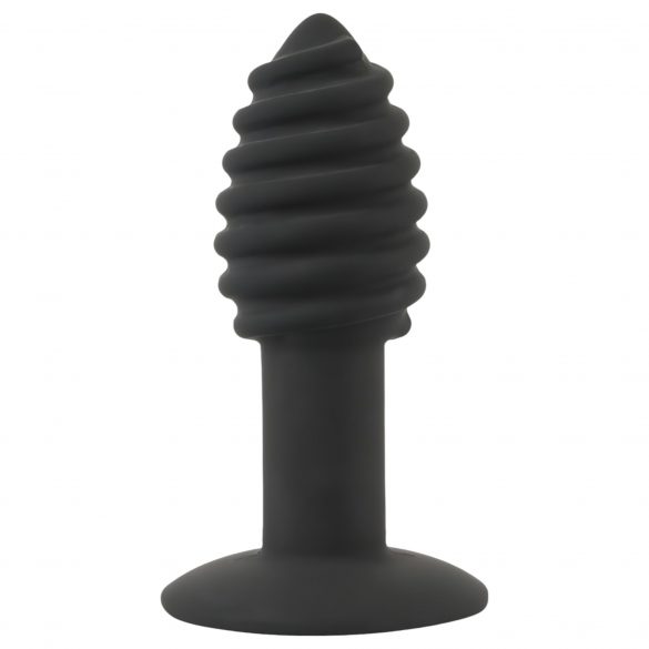 Zwarte Fluweel Twist - oplaadbare siliconen anaal vibrator (zwart)