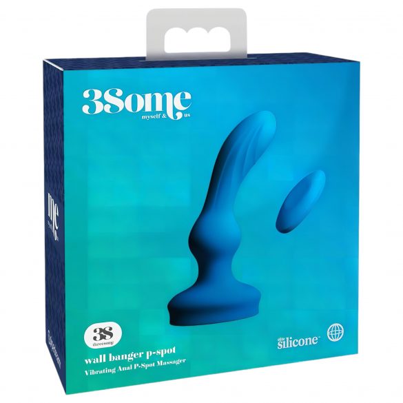 3Some wall banger P-Spot - oplaadbare, draadloze prostaat vibrator (blauw)