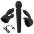 Ya Clit Wand - oplaadbare, massage vibrator set (zwart)