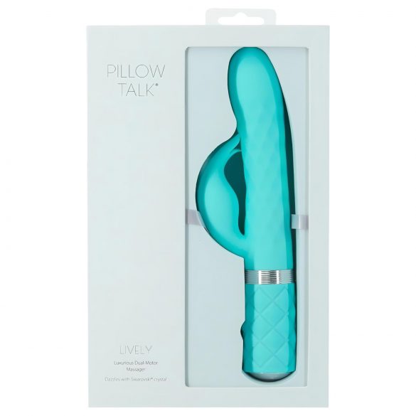 Pillow Talk Lively - oplaadbare, turquoise vibrator met clitorisstimulator