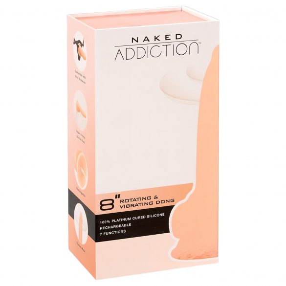 Naked Addiction Roterende Vibrator - oplaadbaar (20cm) - natuur