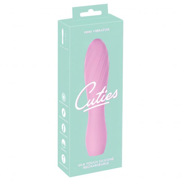 Cuties Mini 3 - Oplaadbaar, waterdicht, geribbeld vibrator (roze)