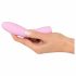 Cuties Mini 3 - Oplaadbaar, waterdicht, geribbeld vibrator (roze)