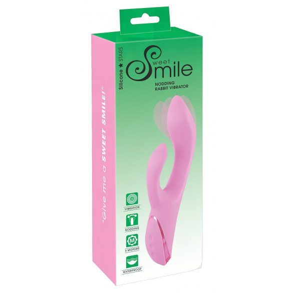 SMILE Nodding - oplaadbare, knikkende vibrator met clitorisstimulator (roze)